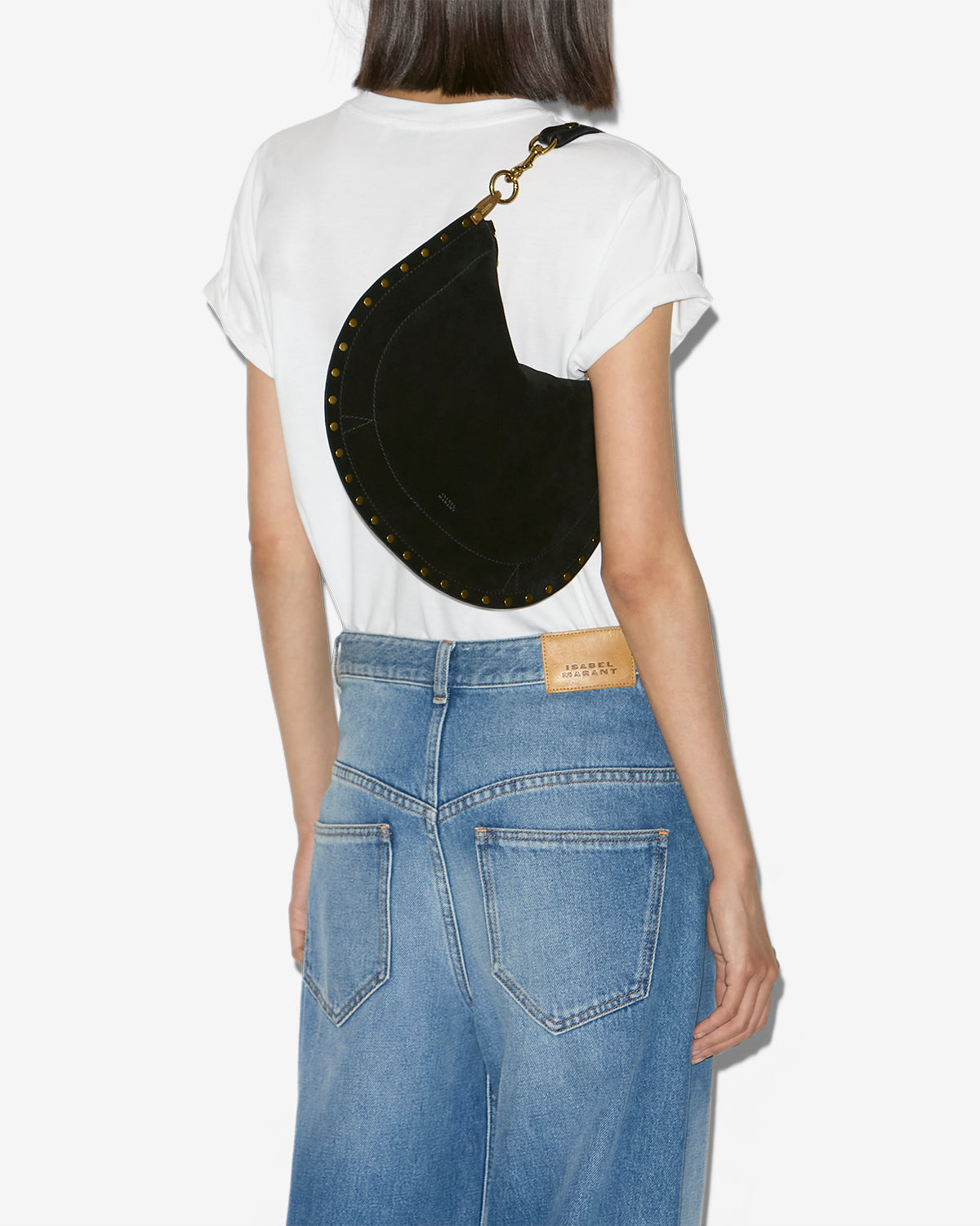 Sac oskan soft zip en cuir de veau velours - Noir - Woman - 4