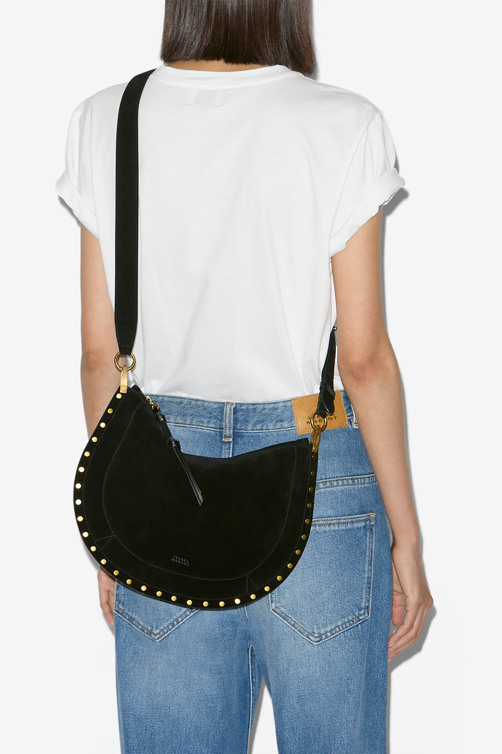 Sac oskan soft zip en cuir de veau velours - Noir - Woman - 5