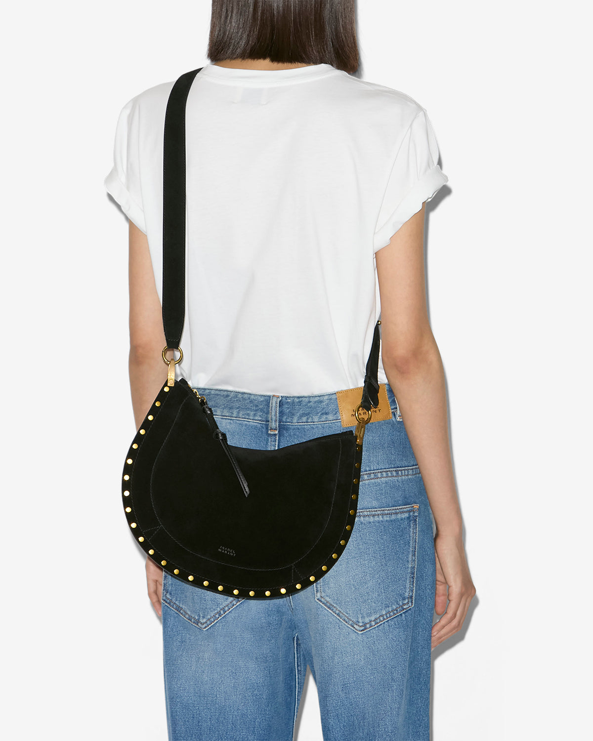 Sac oskan soft zip en cuir de veau velours - Noir - Woman - 5