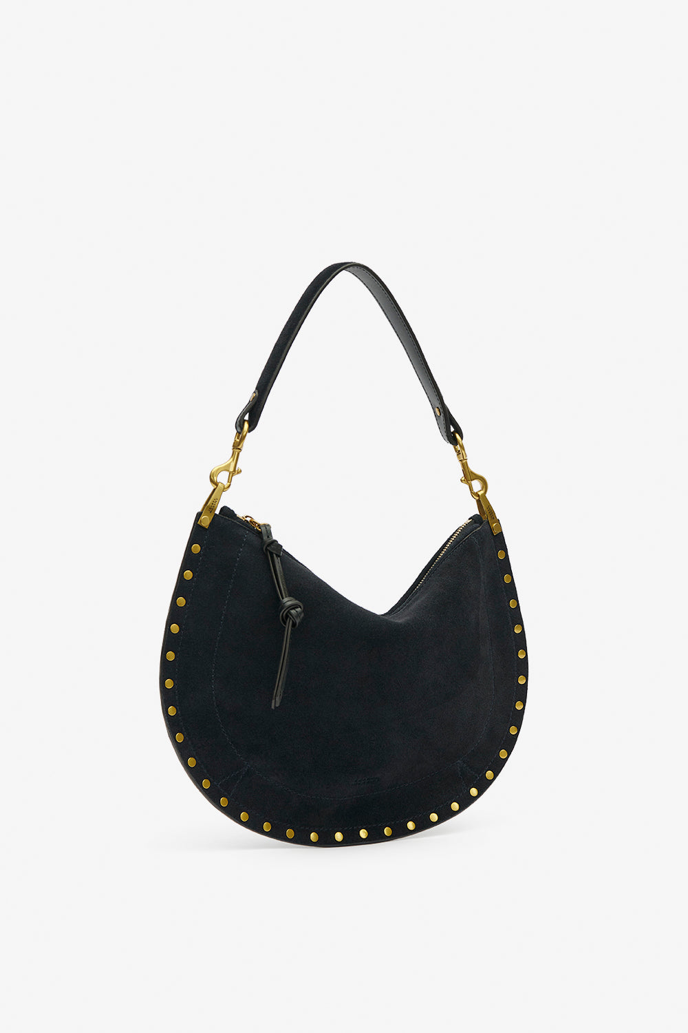 Handtasche oskan hobo soft zip aus geflochtenem kalbs-veloursleder - Dark midnight - Woman - 5