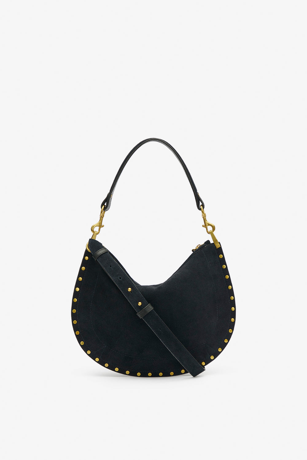 Handtasche oskan hobo soft zip aus geflochtenem kalbs-veloursleder - Dark midnight - Woman - 3