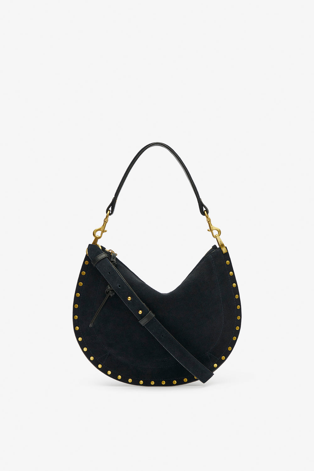 Handtasche oskan hobo soft zip aus geflochtenem kalbs-veloursleder - Dark midnight - Woman - 1