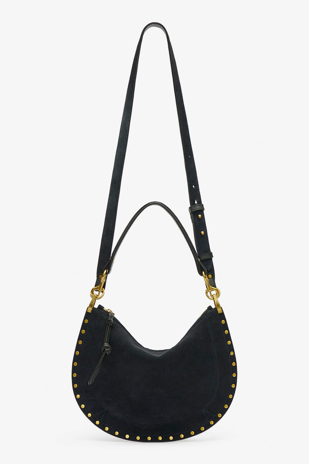 Handtasche oskan hobo soft zip aus geflochtenem kalbs-veloursleder - Dark midnight - Woman - 6