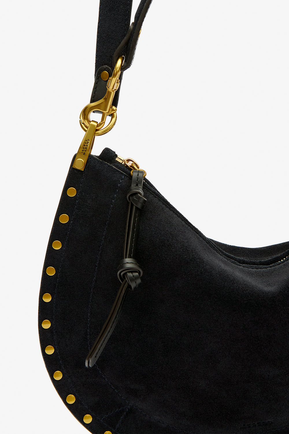 Handtasche oskan hobo soft zip aus geflochtenem kalbs-veloursleder - Dark midnight - Woman - 4