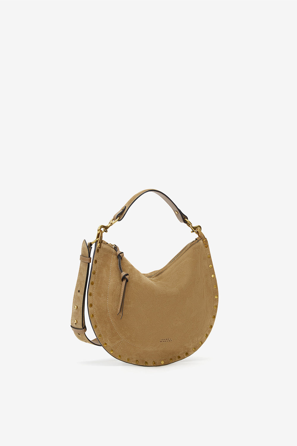 Sac oskan soft zip en cuir de veau velours - Taupe - Woman - 5