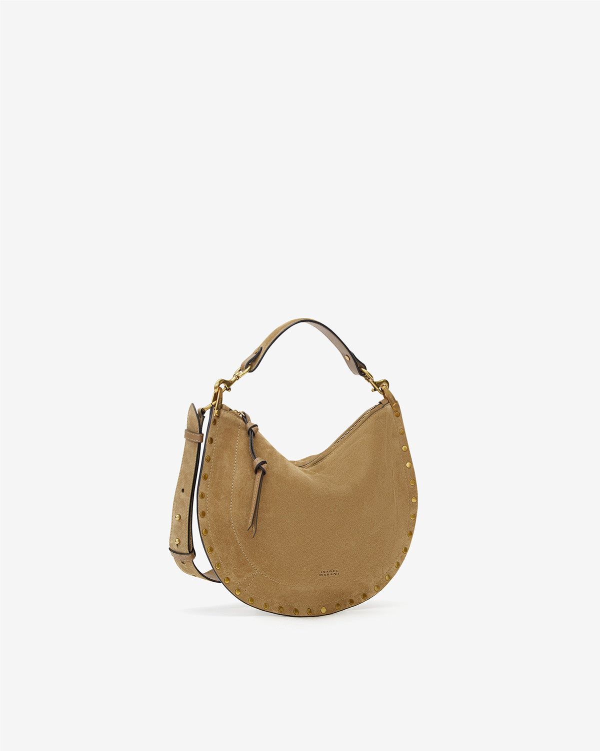 Sac oskan soft zip en cuir de veau velours - Taupe - Woman - 5