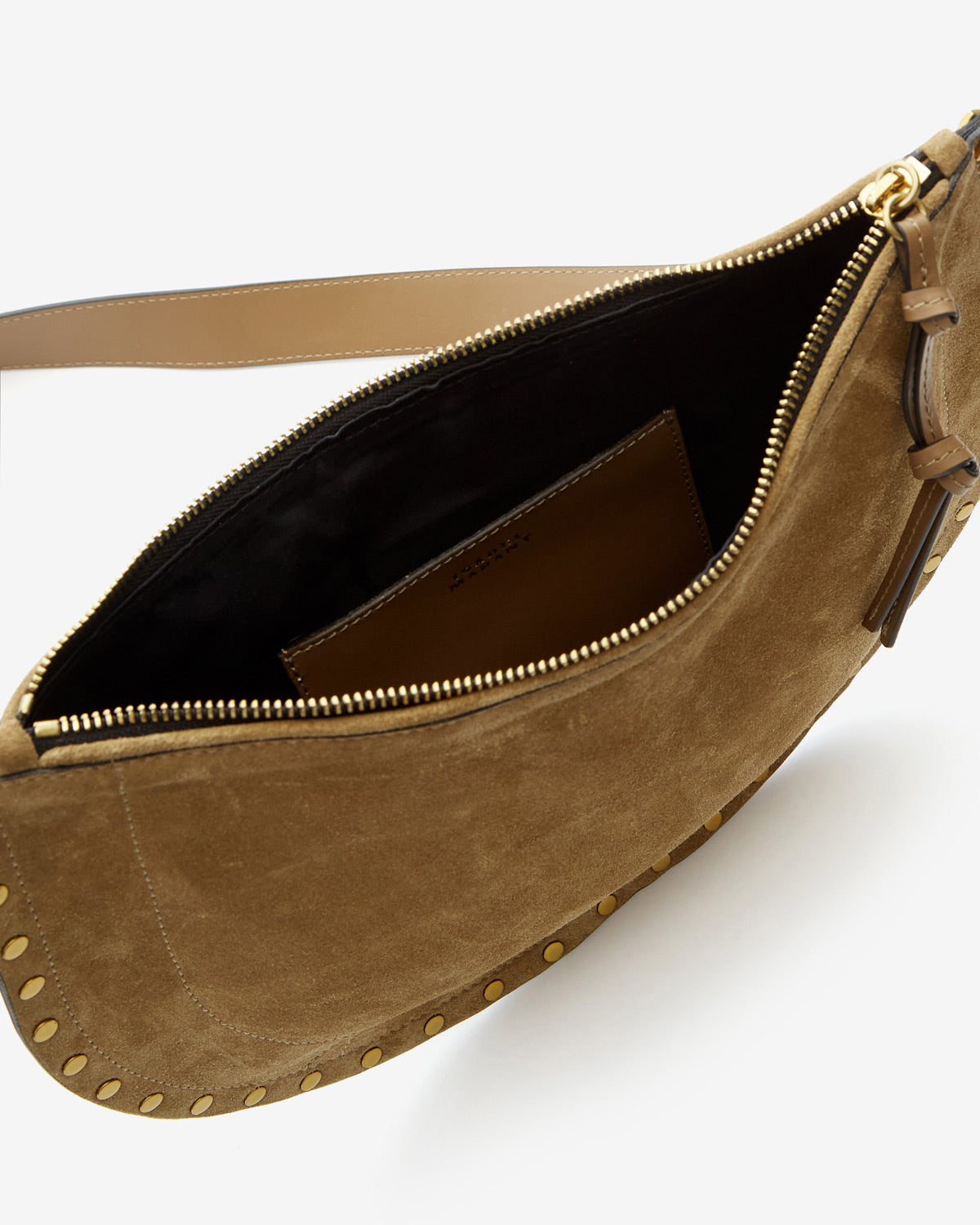 Sac oskan soft zip en cuir de veau velours - Taupe - Woman - 3