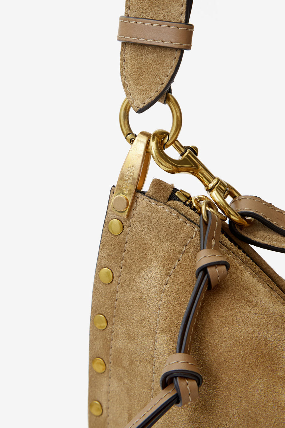 Sac oskan soft zip en cuir de veau velours - Taupe - Woman - 7