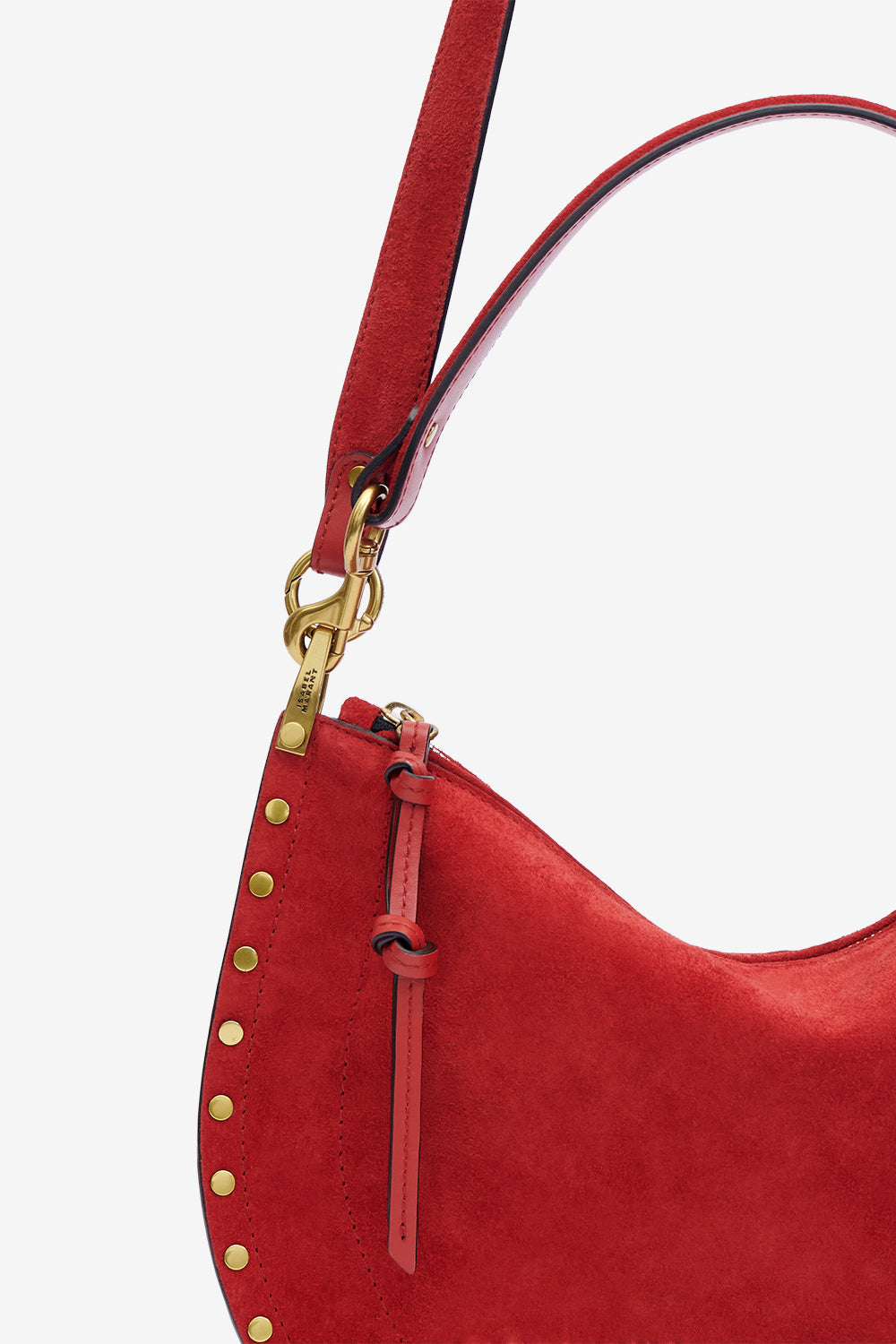 Sac oskan soft zip en cuir velours - Rouge écarlate - Woman - 4