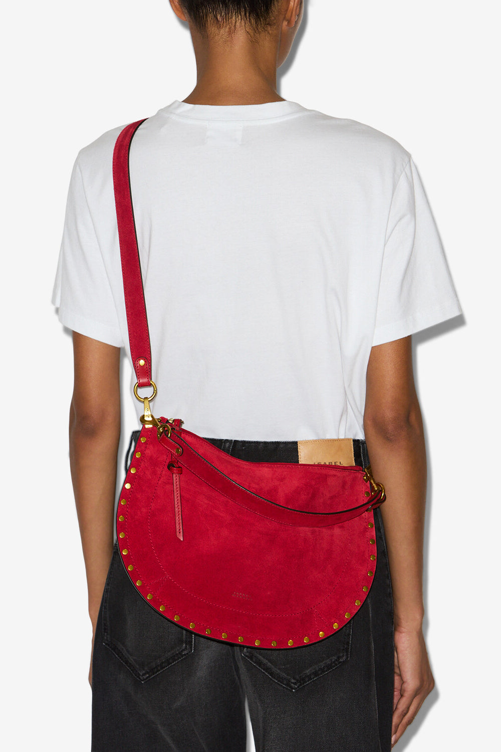 Sac oskan soft zip en cuir velours - Rouge écarlate - Woman - 5
