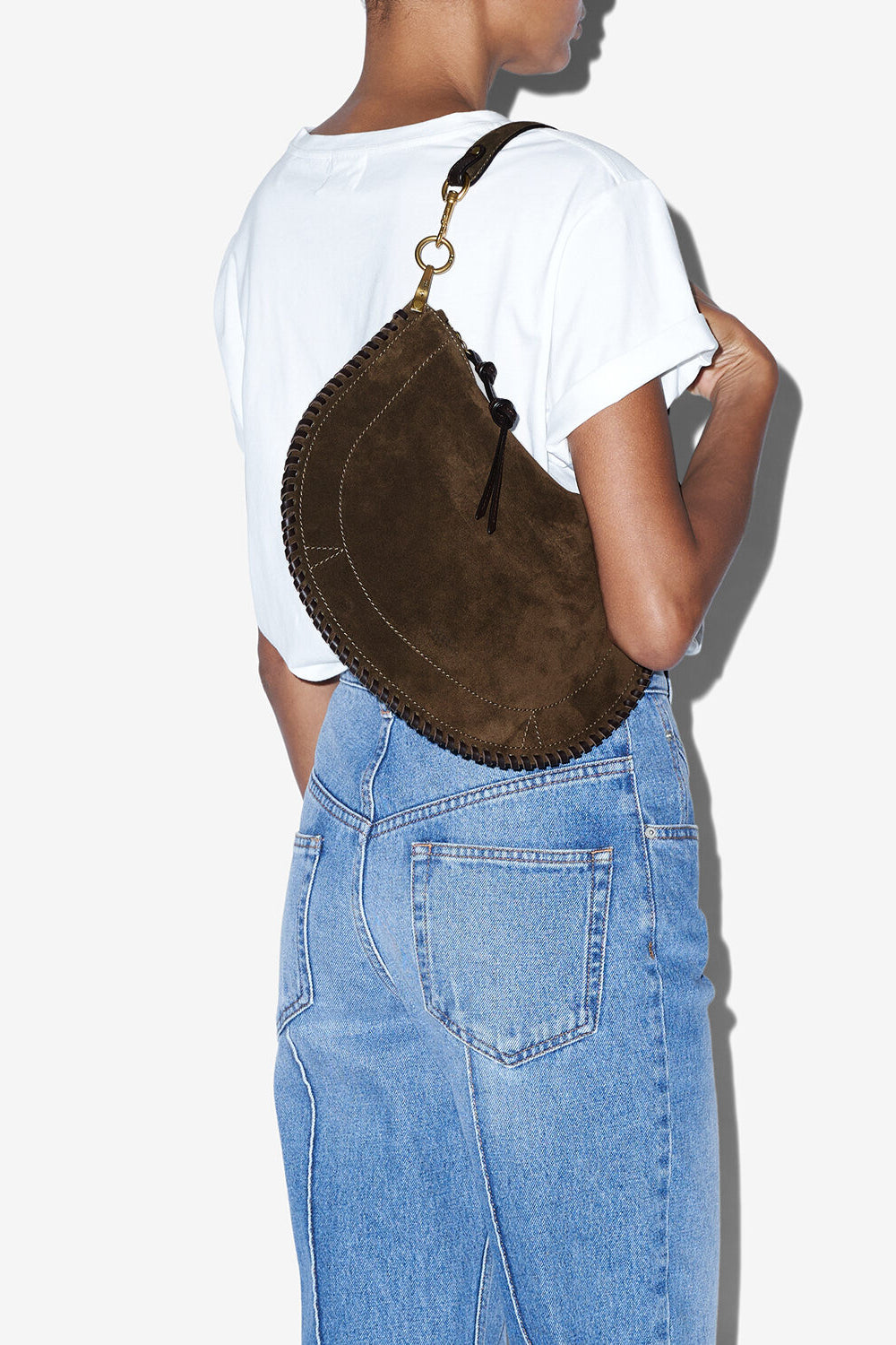Tasche oskan soft zip aus veloursleder - Bronze - Woman - 2