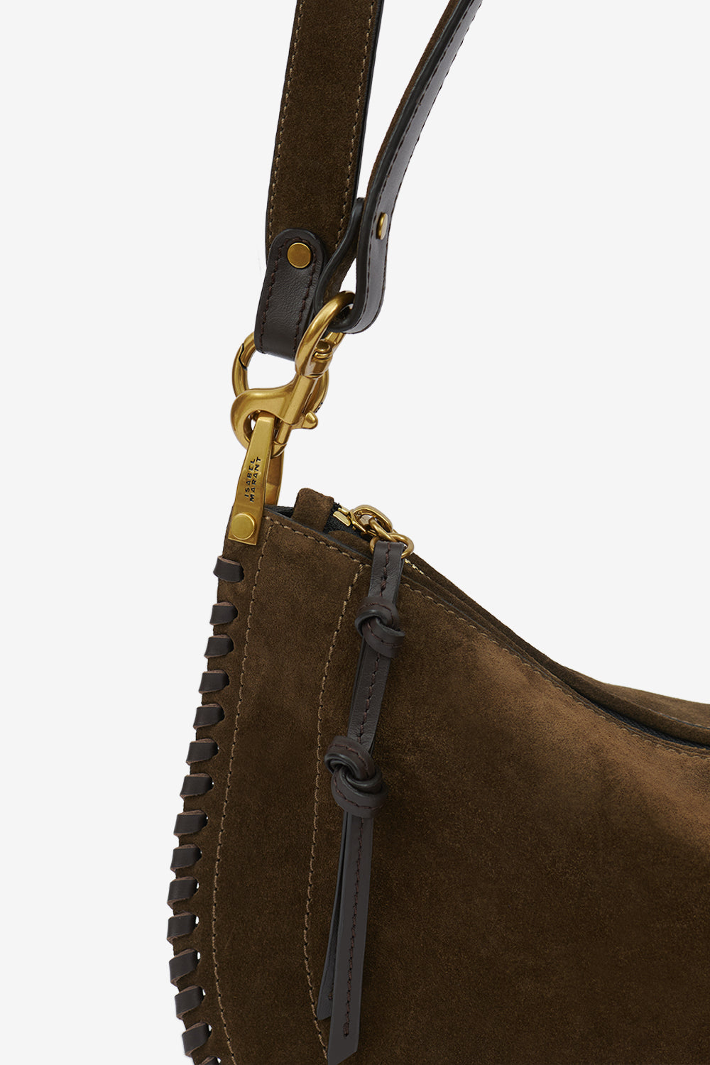 Tasche oskan soft zip aus veloursleder - Bronze - Woman - 4