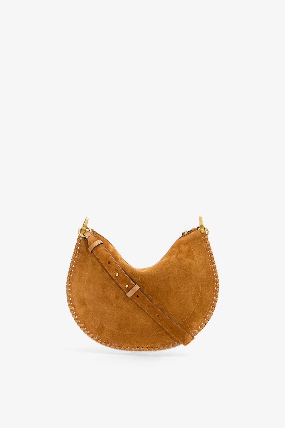 Sac oskan soft zip en cuir de veau velours tressé - Cognac - Woman - 3