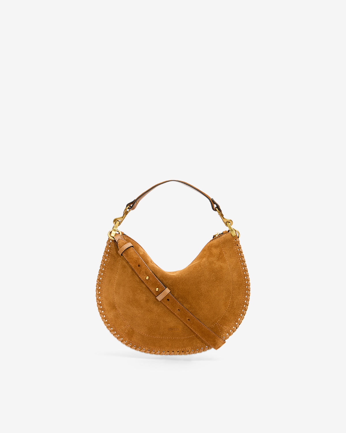 Bolso oskan soft zip de piel de ante de becerro trenzada - Cognac - Woman - 1