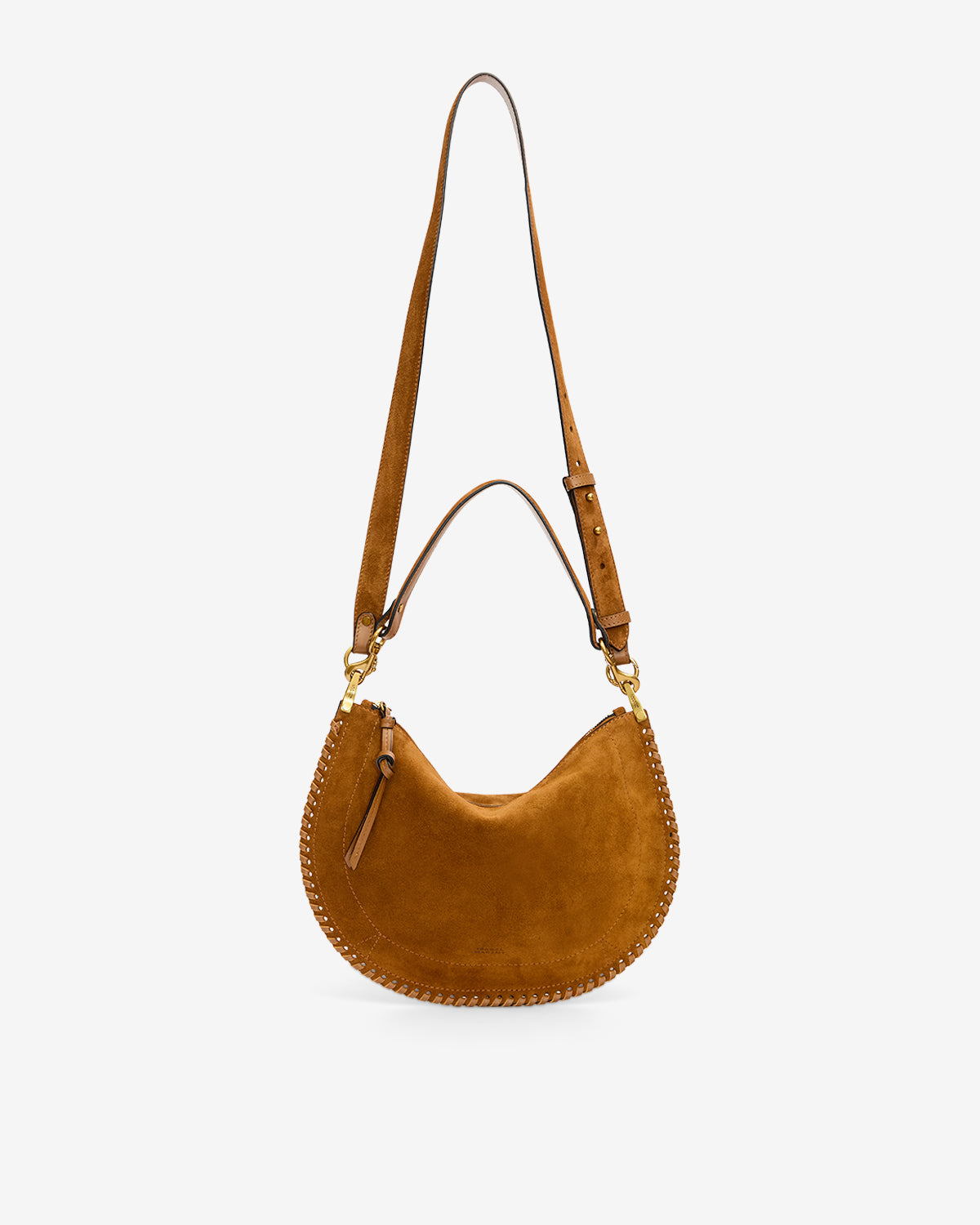 Bolso oskan soft zip de piel de ante de becerro trenzada - Cognac - Woman - 7