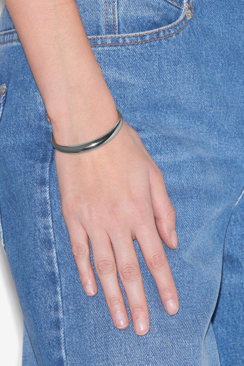 Bracelet jonc en laiton argenté pio - Argent - Woman - 2