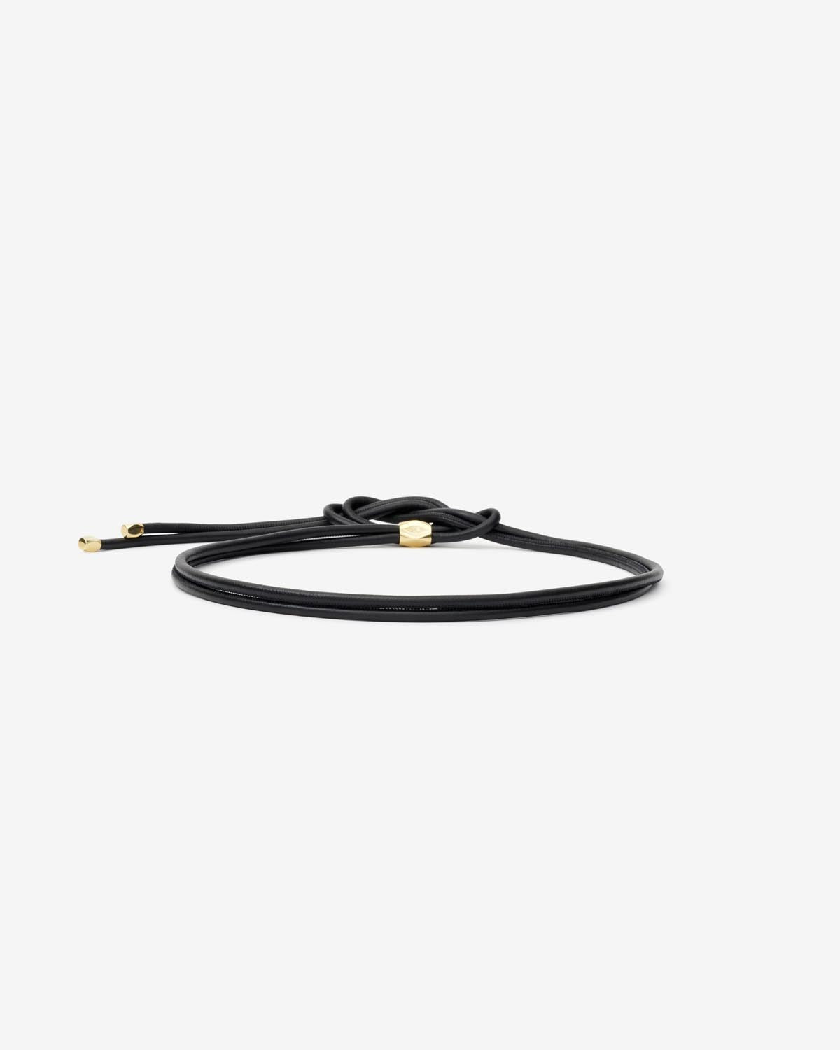 Silvia leather and metal belt - Black and gold - Woman - 2
