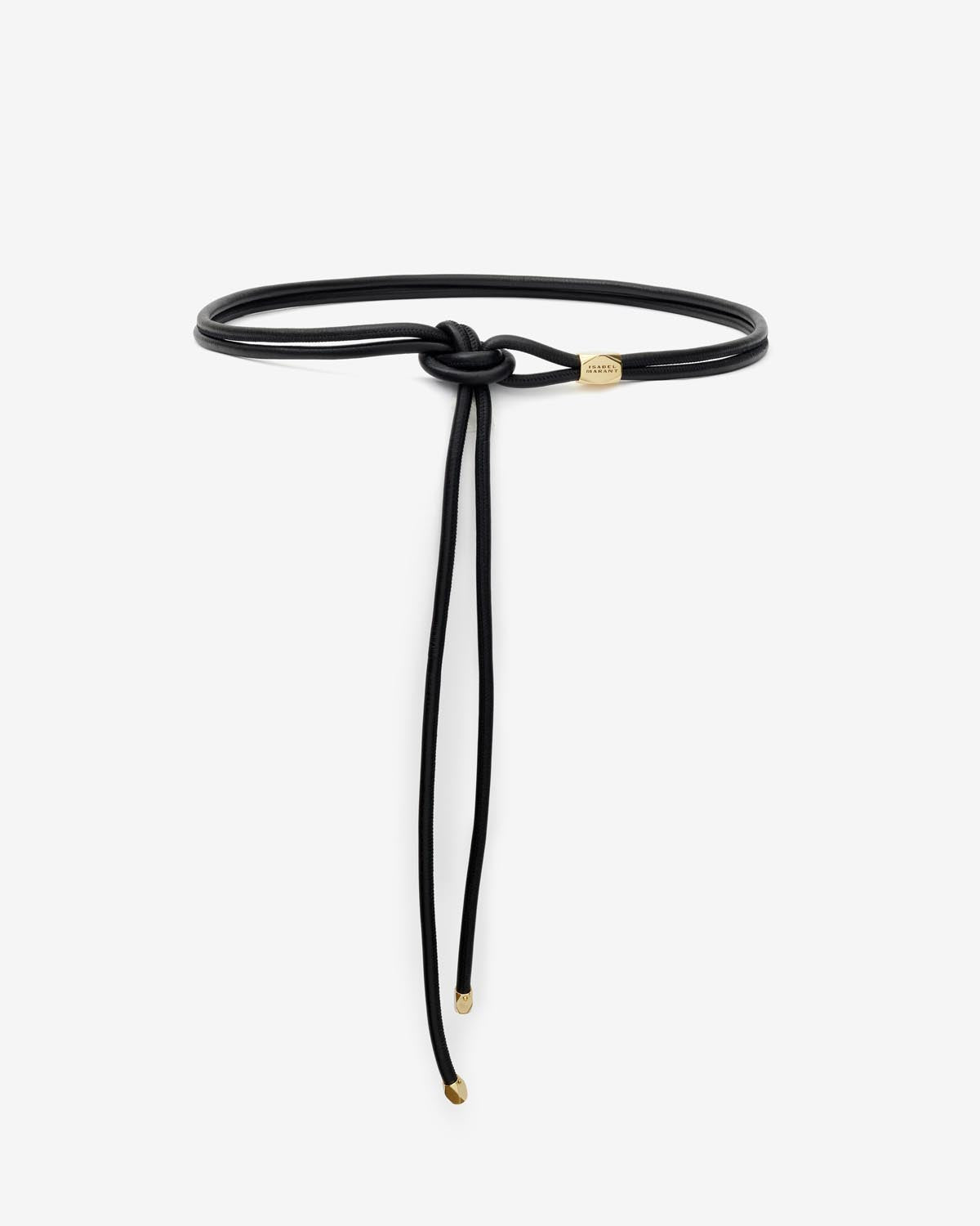 Silvia leather and metal belt - Black and gold - Woman - 1