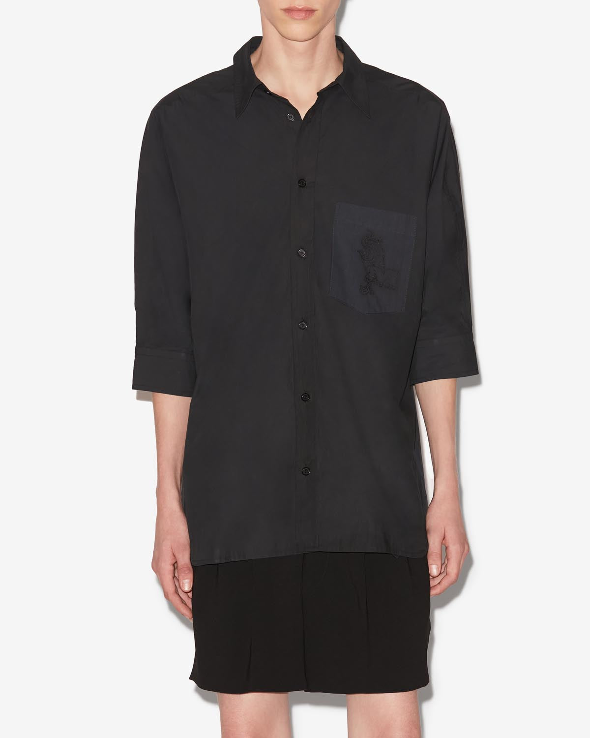Chemise en coton piero - Noir délavé - Man - 3