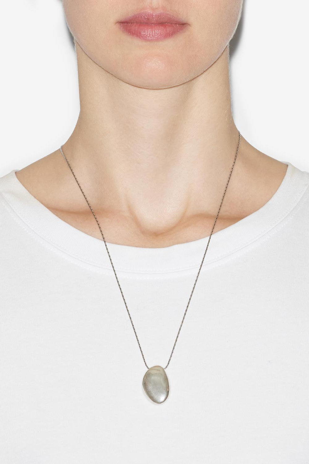 Collana con ciondolo in ottone argentato shiny day - Argento - Woman - 2