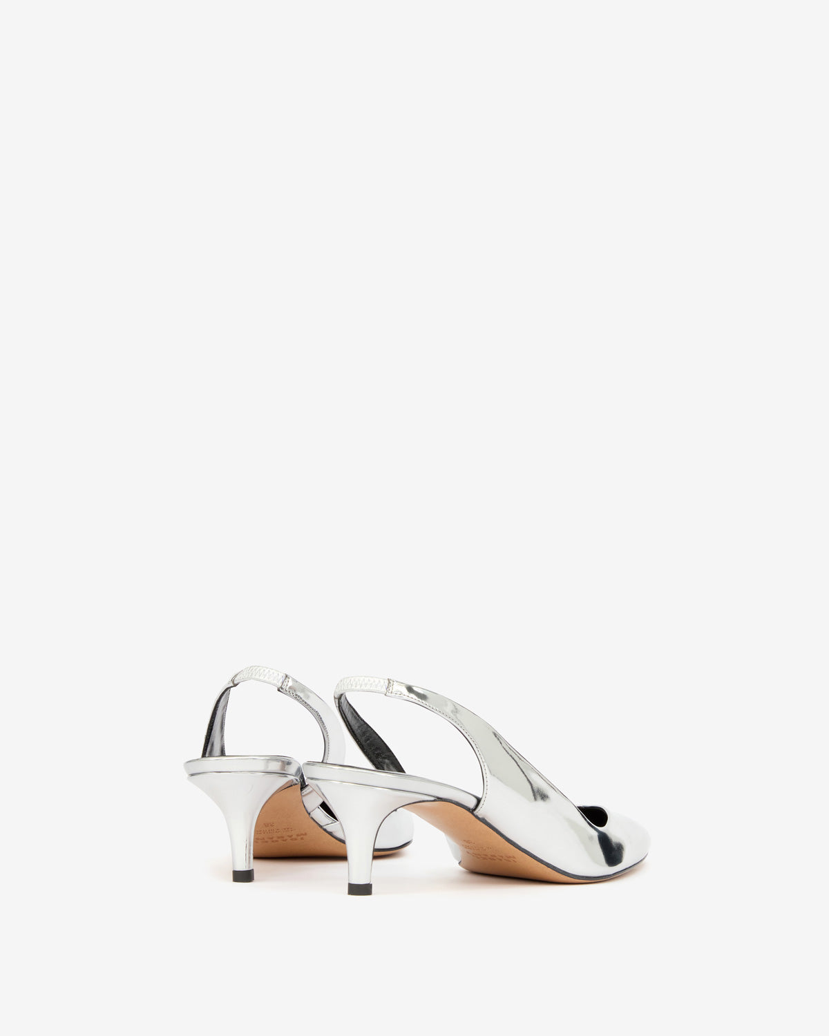 Décolleté padim slingback con tacco effetto specchio - Argento - Woman - 2