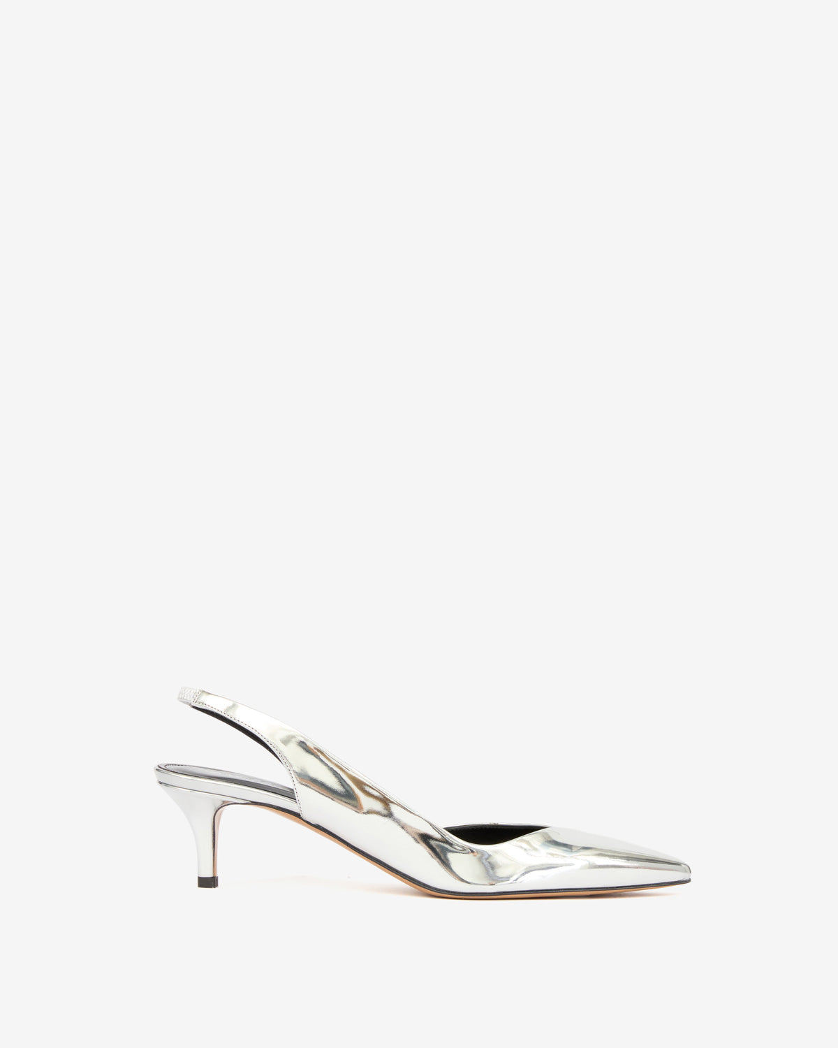 Décolleté padim slingback con tacco effetto specchio - Argento - Woman - 1