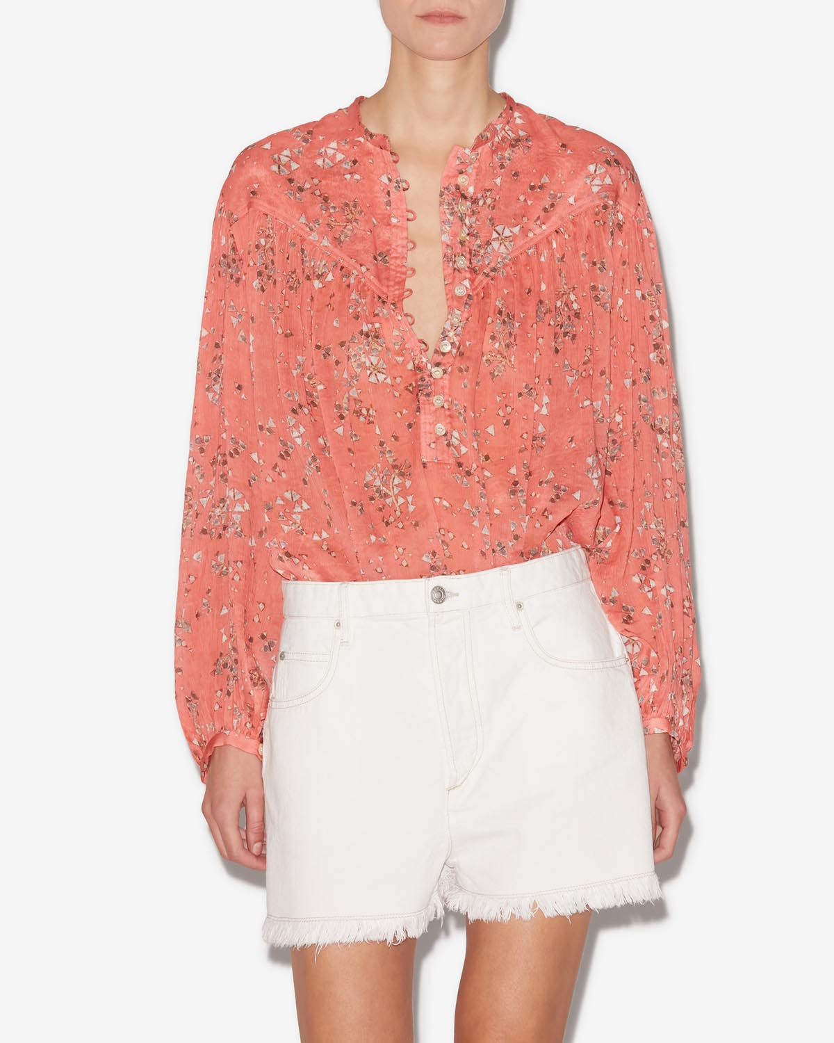 Blouse imprimée en coton kiledia - Rosé - Woman - 3