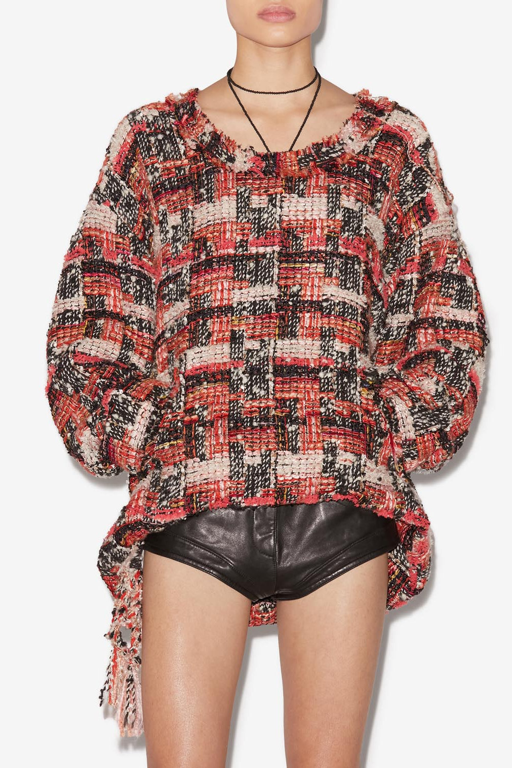 Haut en tweed de laine dragana - Rosé-écru - Woman - 5