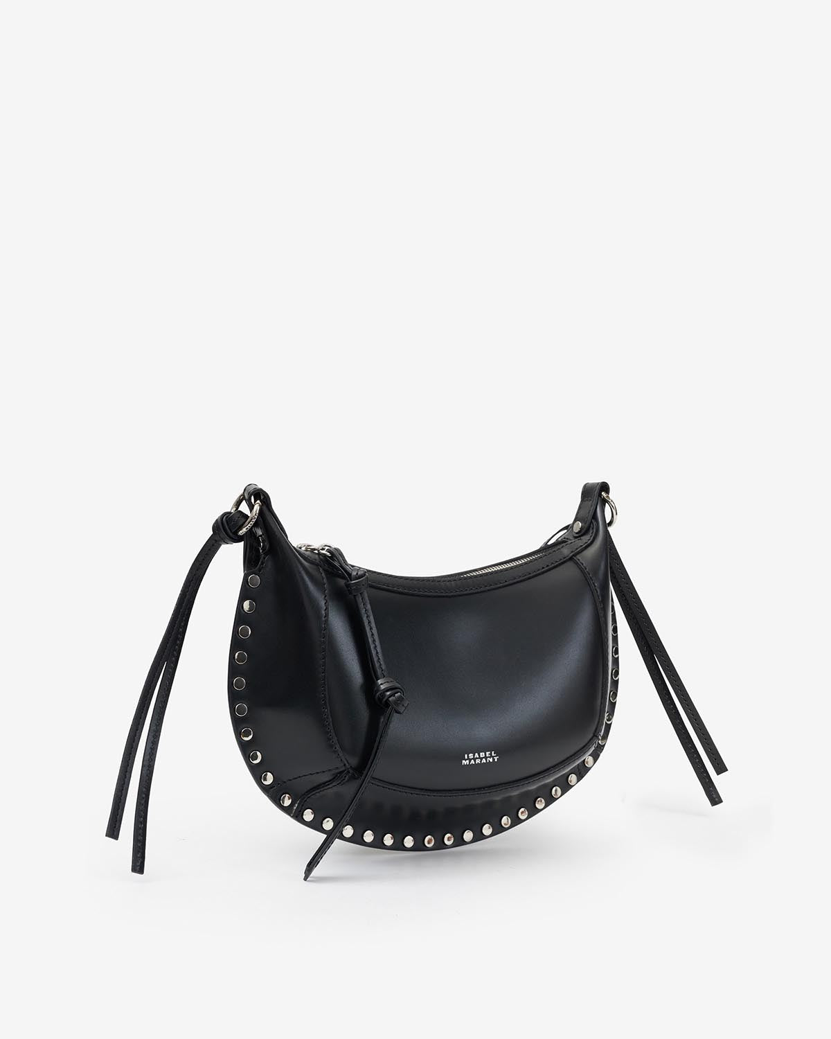 Sac porté épaule en cuir oskan moon - Noir et argenté - Woman - 5