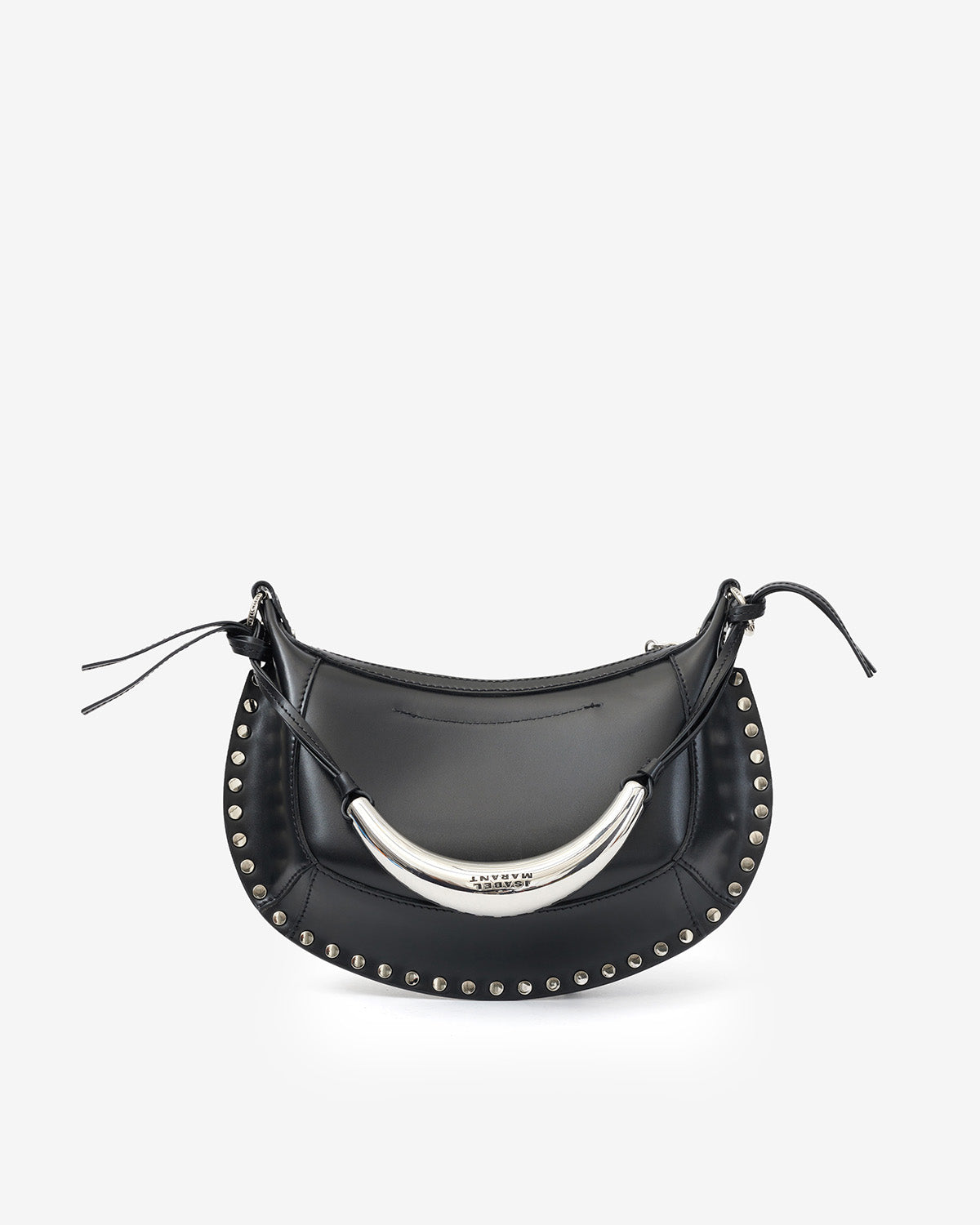 Sac porté épaule en cuir oskan moon - Noir et argenté - Woman - 2