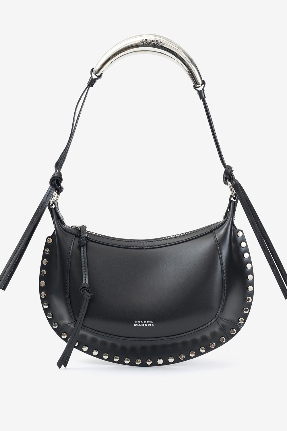 Schultertasche oskan moon aus leder - Black and silver - Woman - 6