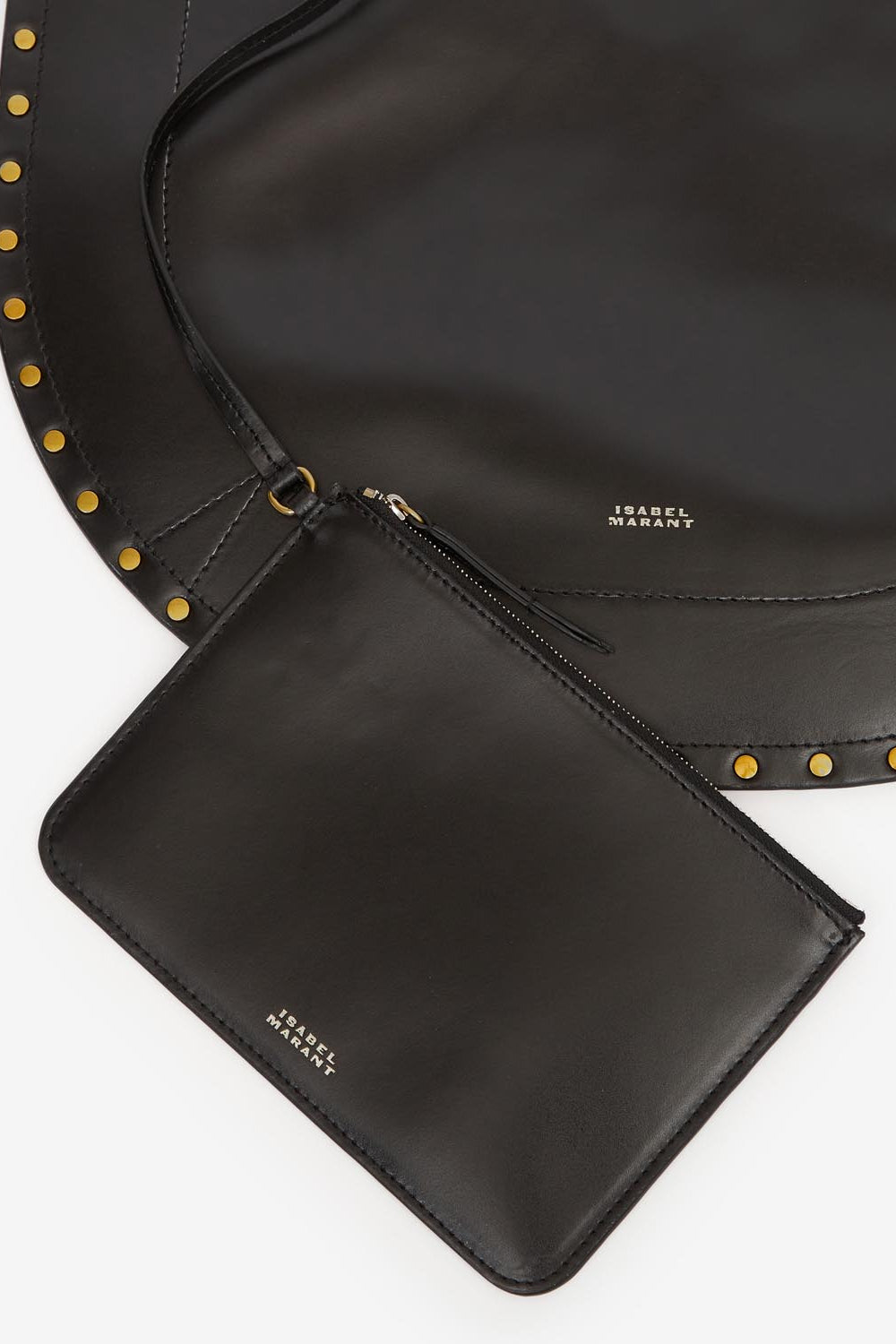 Sac porté épaule en cuir de veau oskan hobo soft - Noir - Woman - 4
