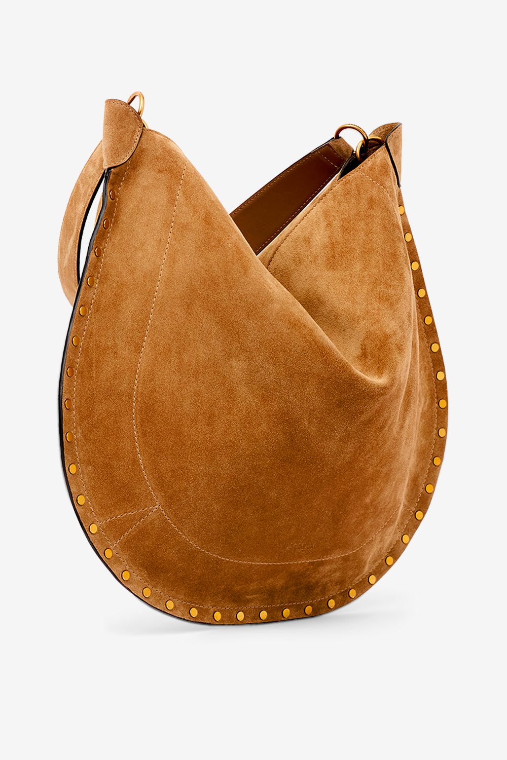 Borsa oskan hobo soft in pelle di vitello scamosciata - Cognac - Woman - 5
