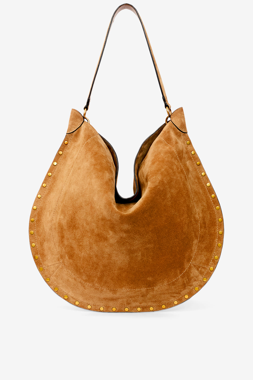 Borsa oskan hobo soft in pelle di vitello scamosciata - Cognac - Woman - 3