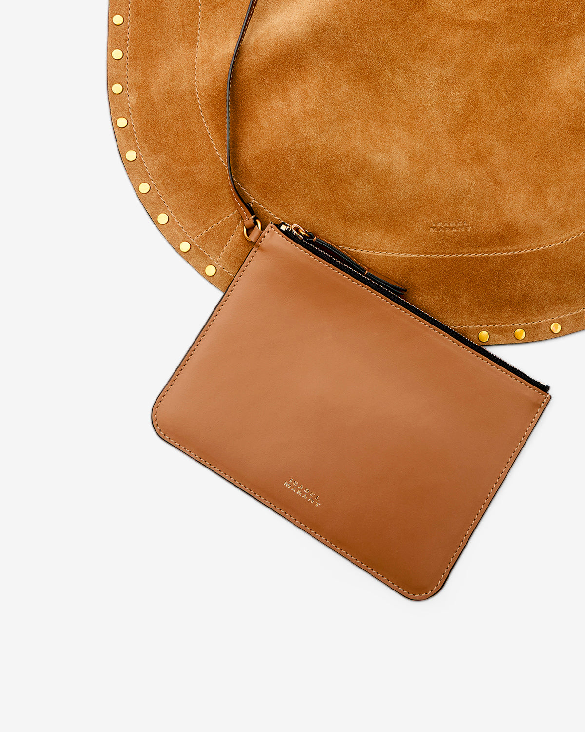 Oskan カーフスエードレザー ソフト ホーボーバッグ - Cognac - Woman - 3