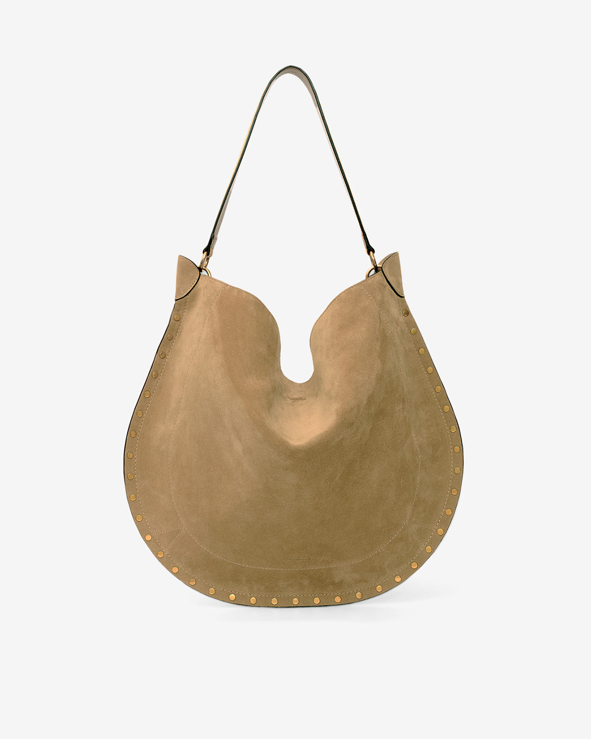 Sac oskan hobo soft en cuir de veau velours  - Taupe - Woman - 1