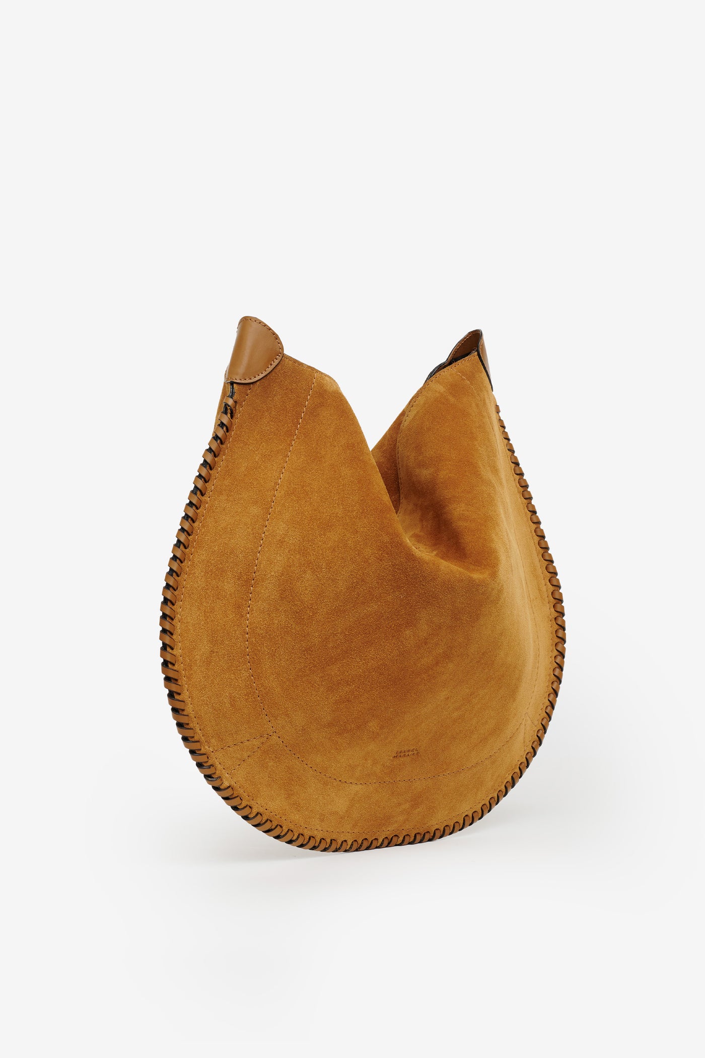 Sac en cuir de veau velours tressé oskan hobo soft - Cognac - Woman - 5
