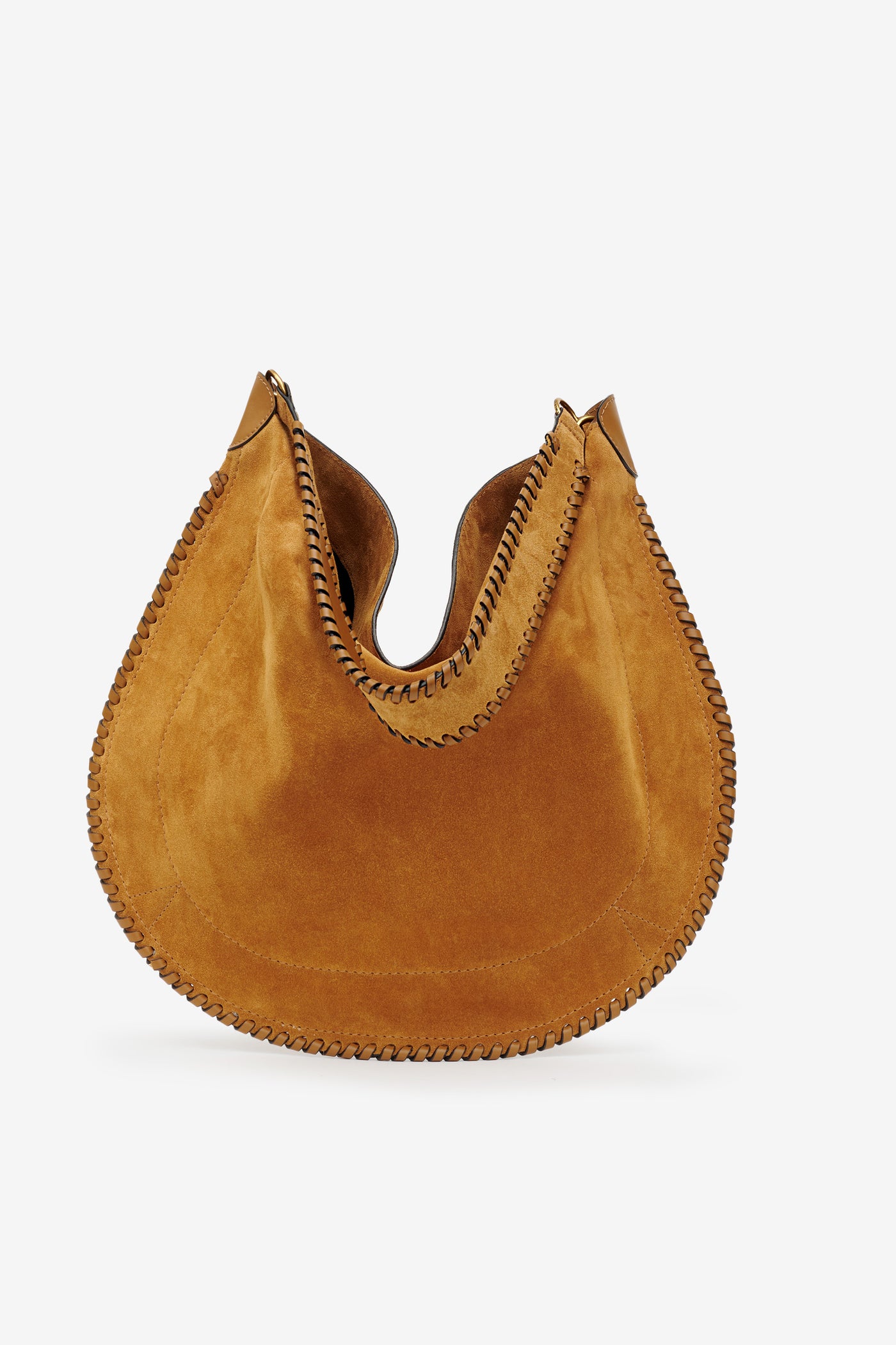 Sac en cuir de veau velours tressé oskan hobo soft - Cognac - Woman - 3