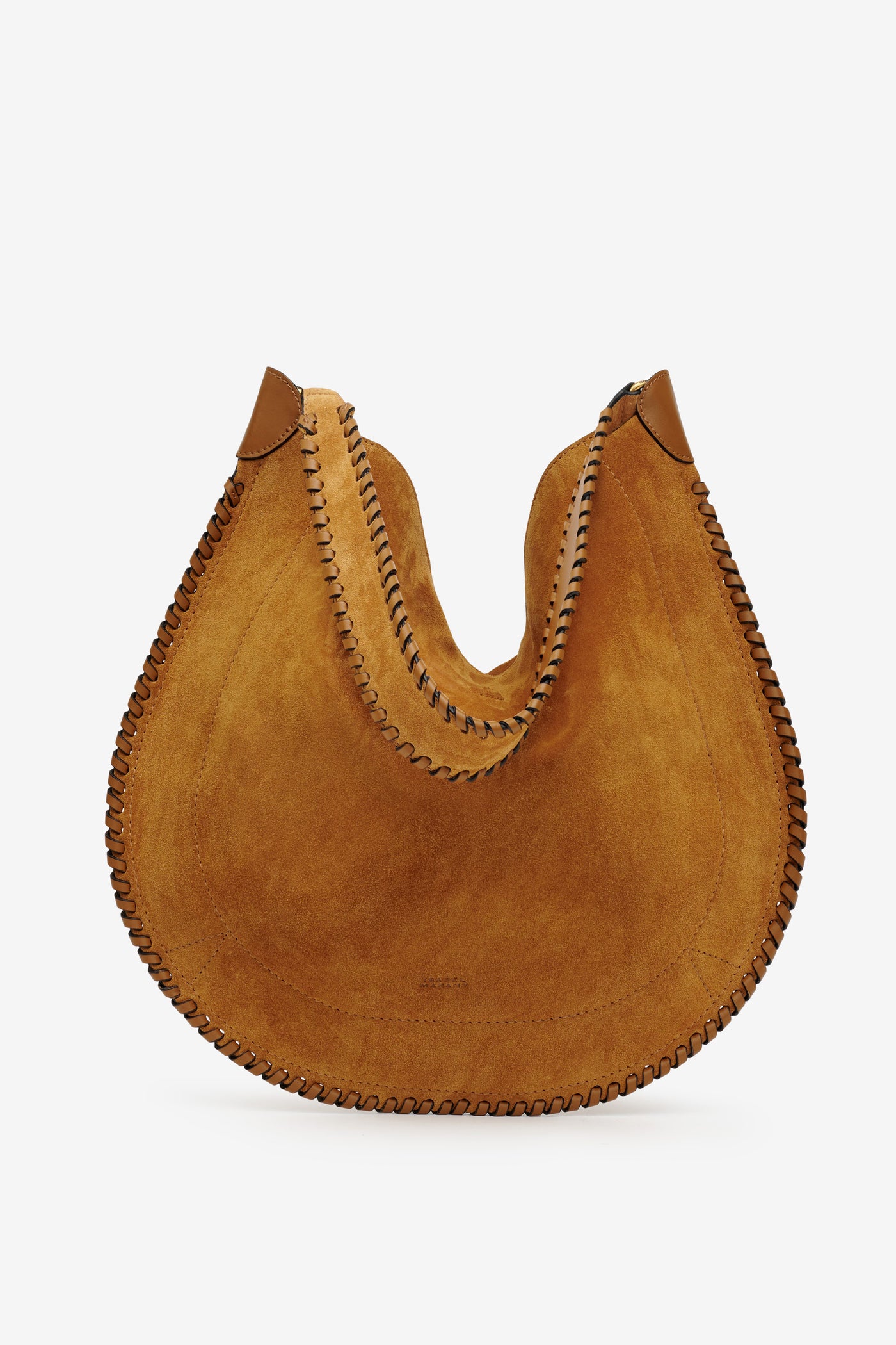 Sac en cuir de veau velours tressé oskan hobo soft - Cognac - Woman - 6