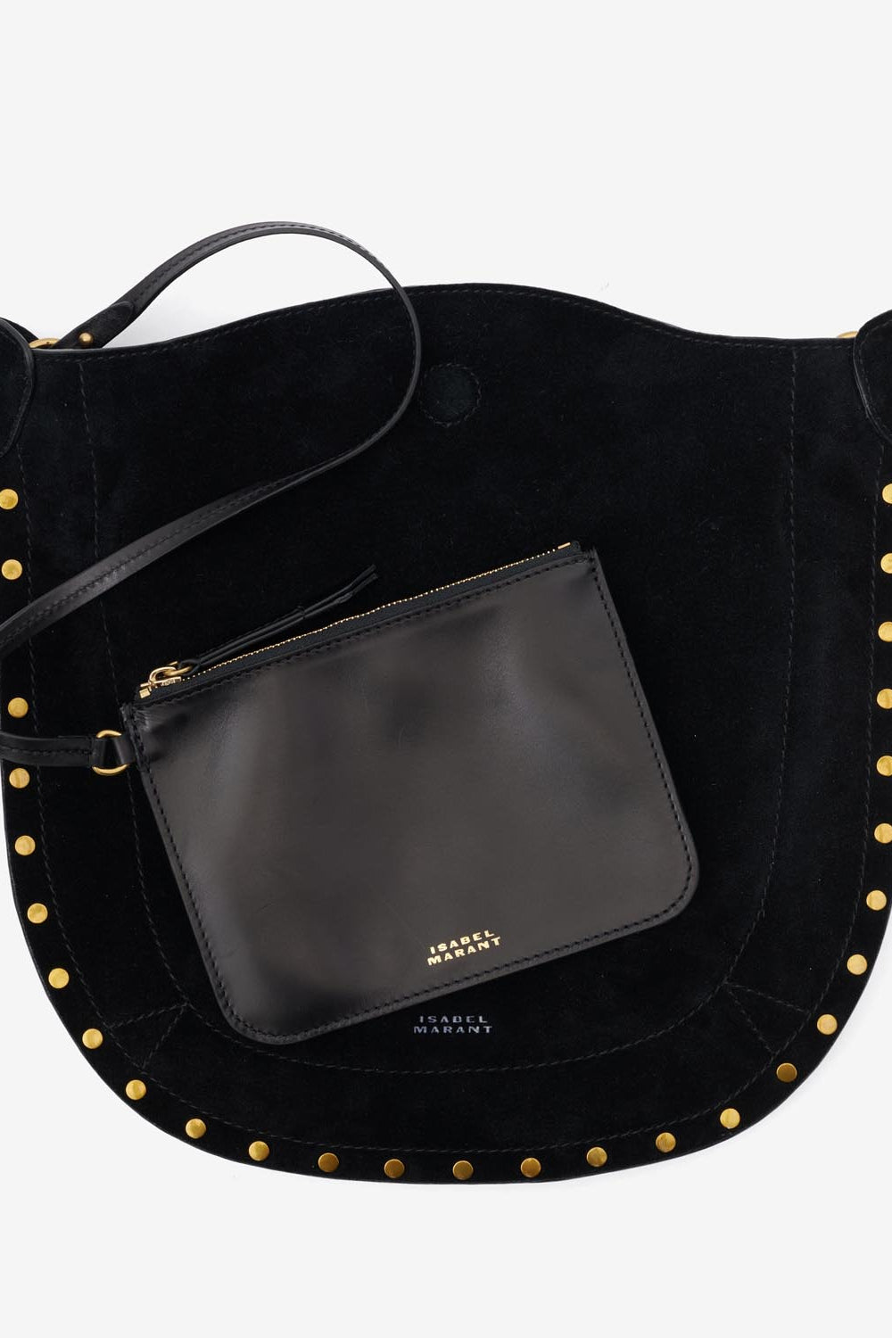 Borsa oskan soft in pelle di vitello scamosciata - Nero - Woman - 4