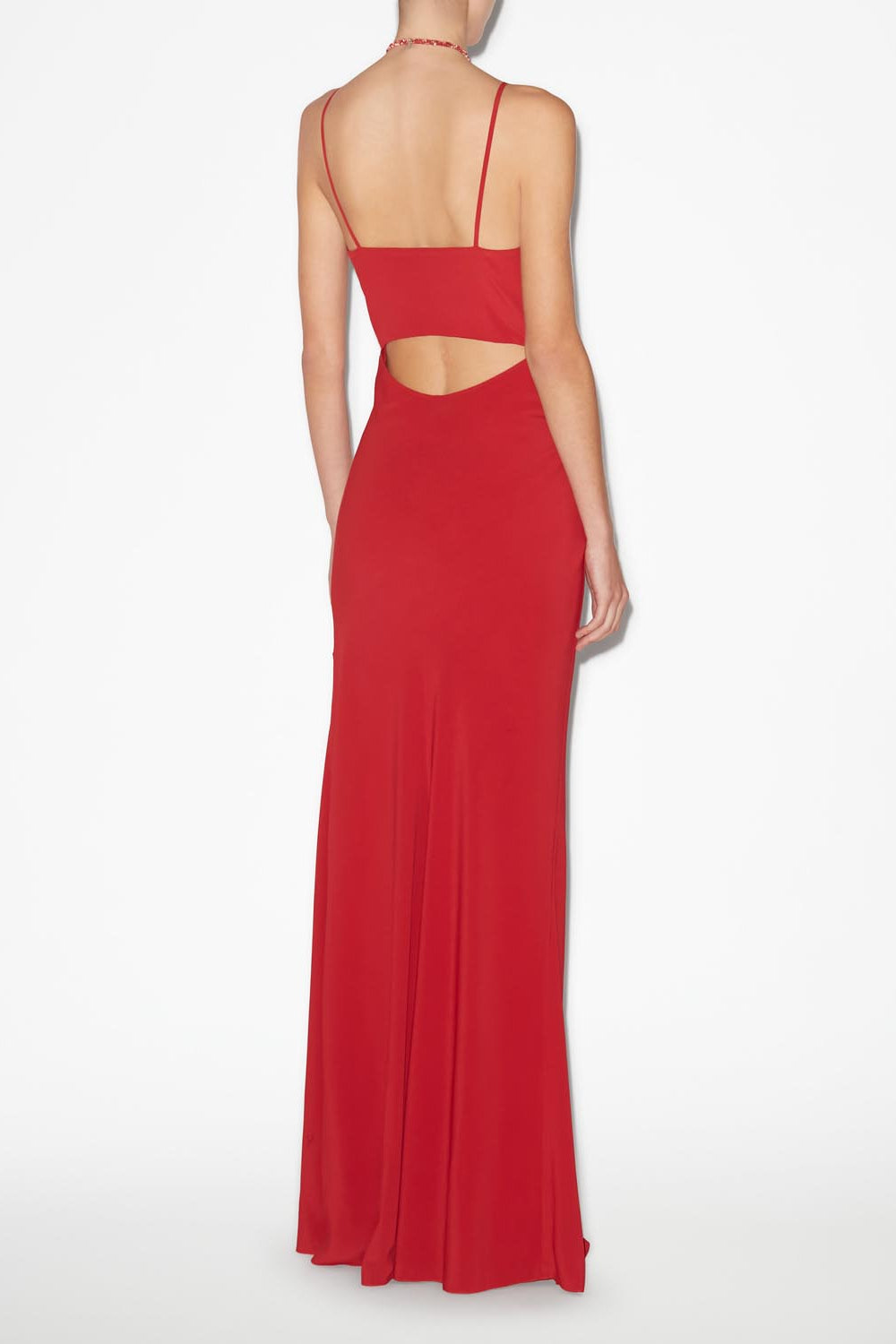 Kapri long strappy dress - Scarlet red - Woman - 7