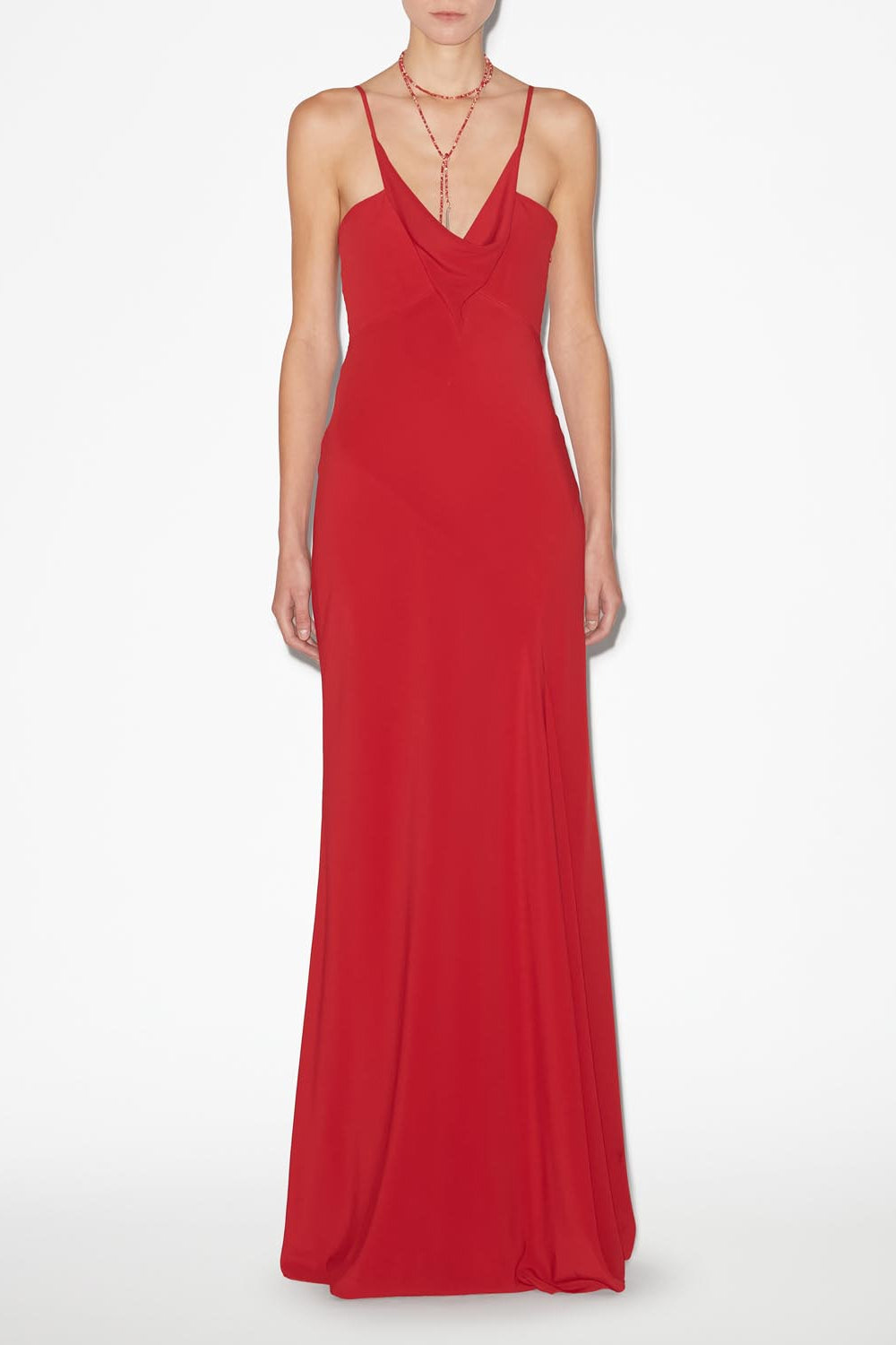 Kapri long strappy dress - Scarlet red - Woman - 3