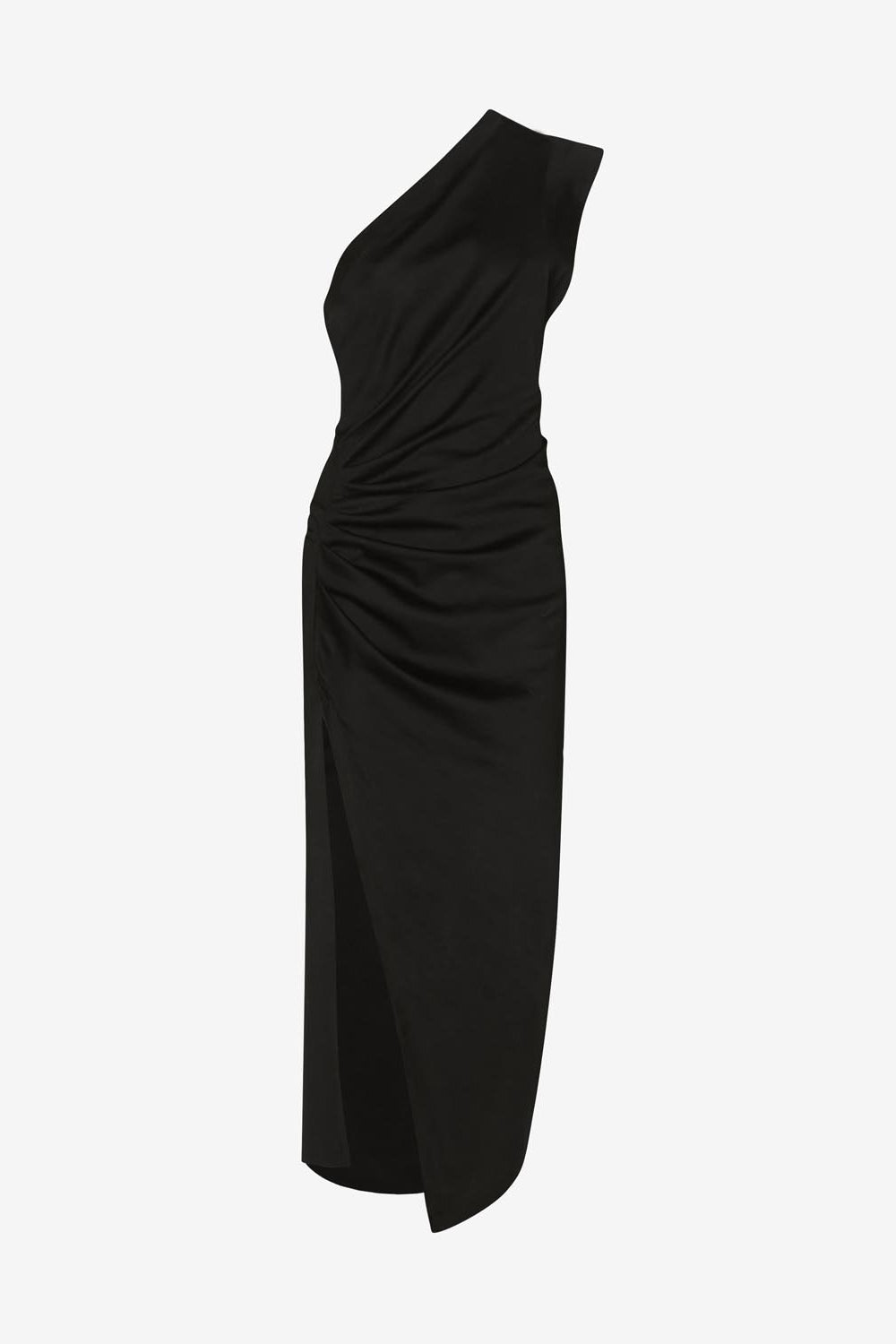 Maude long draped asymmetrical dress - Black - Woman - 1