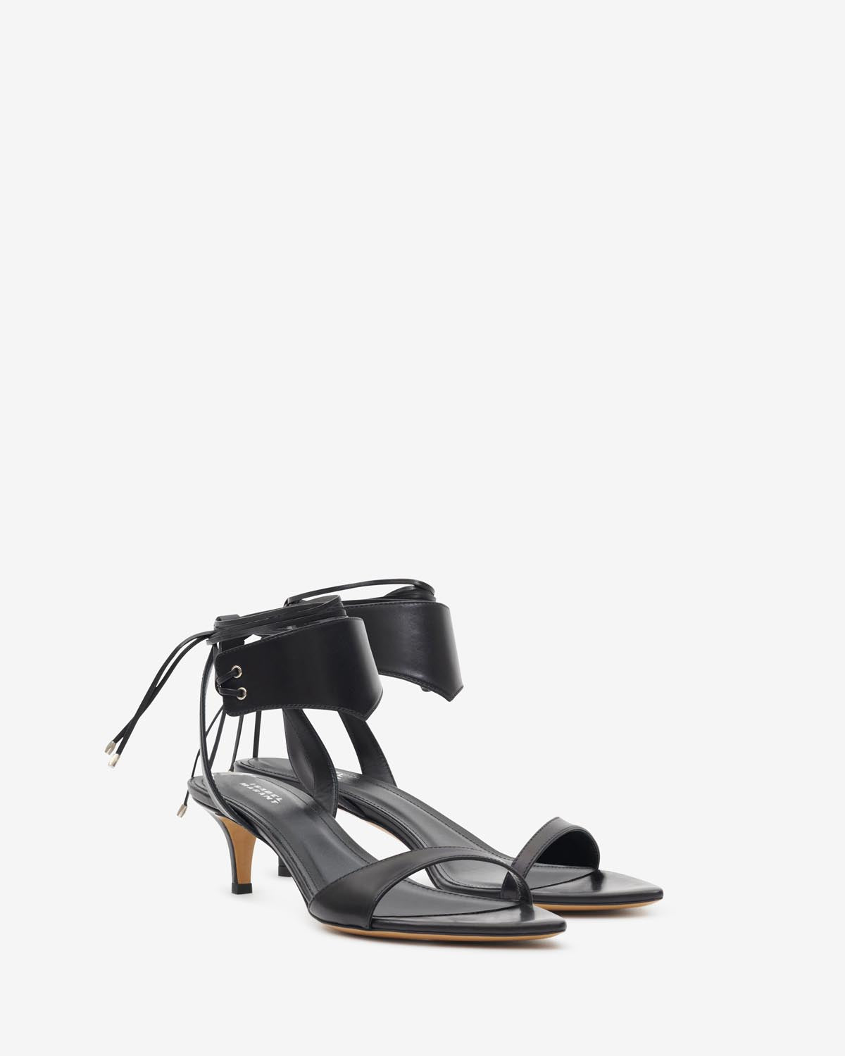 Sandali in pelle con tacco medio arson - Nero - Woman - 3