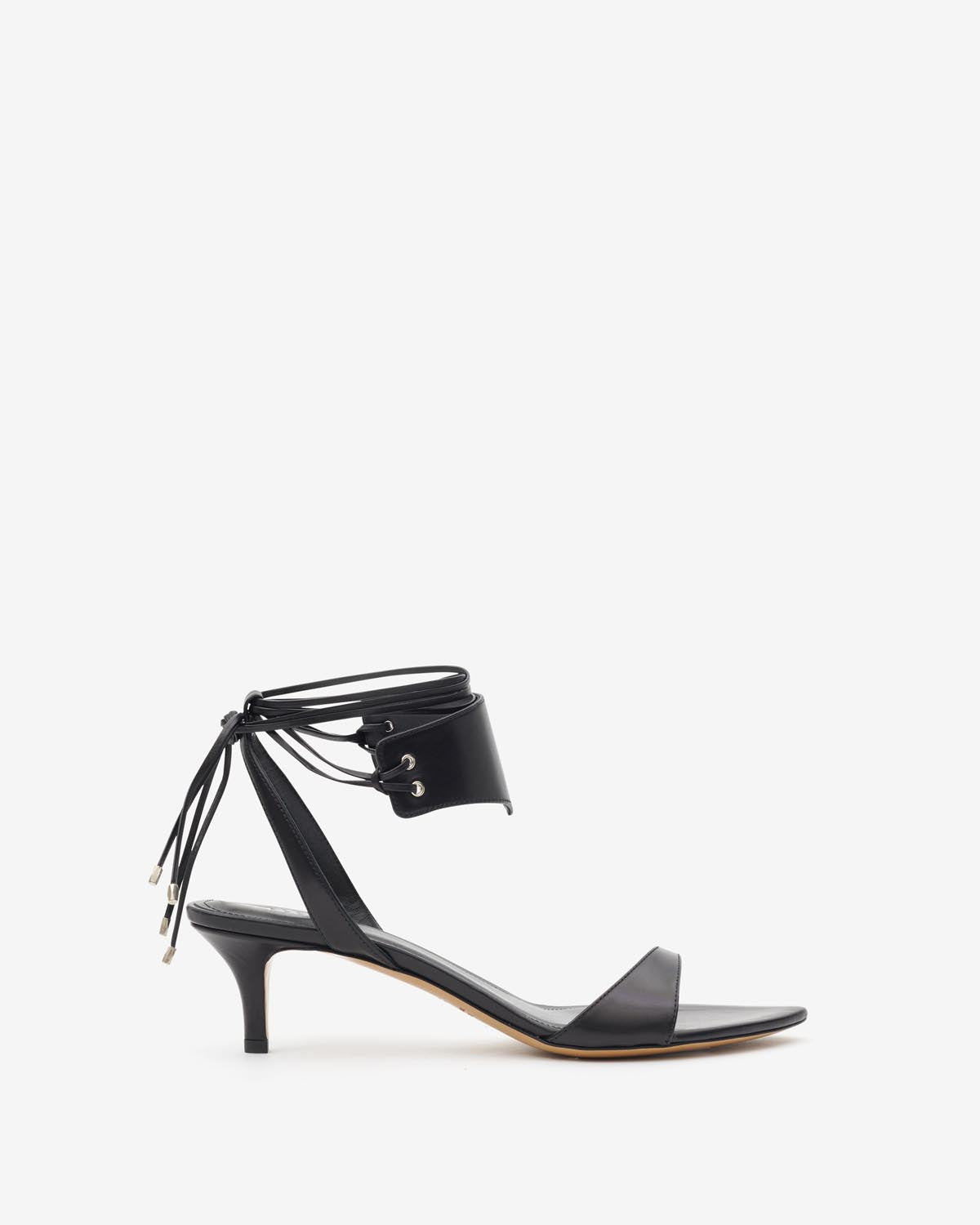 Sandali in pelle con tacco medio arson - Nero - Woman - 1