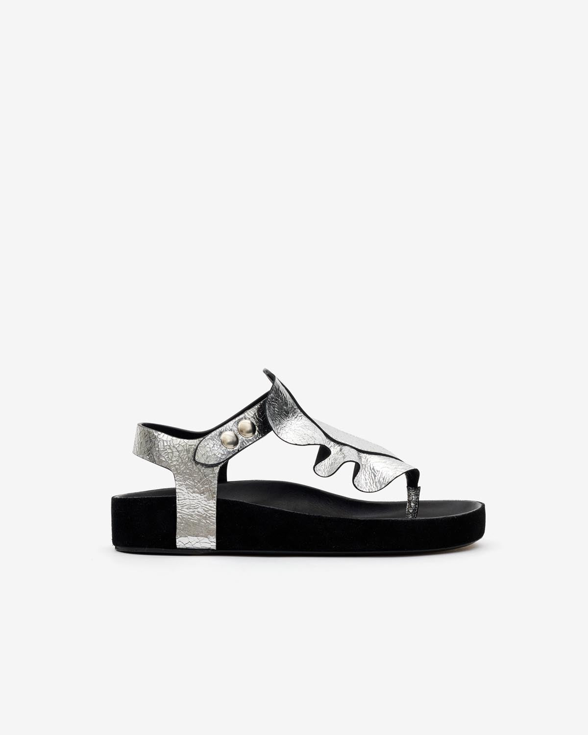 Sandali flat in pelle isela - Argento - Woman - 1