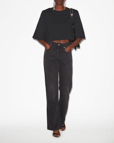 T-shirt corta zaely in cotone - Nero - Woman - 1