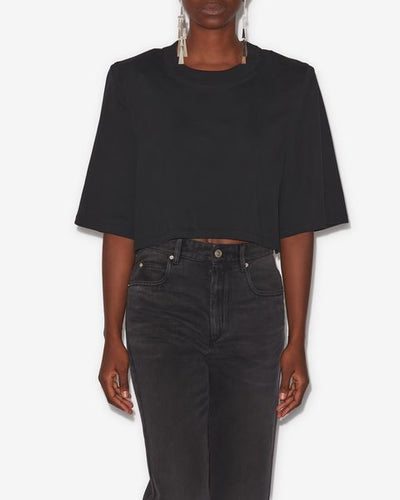 T-shirt corta zaely in cotone - Nero - Woman - 5
