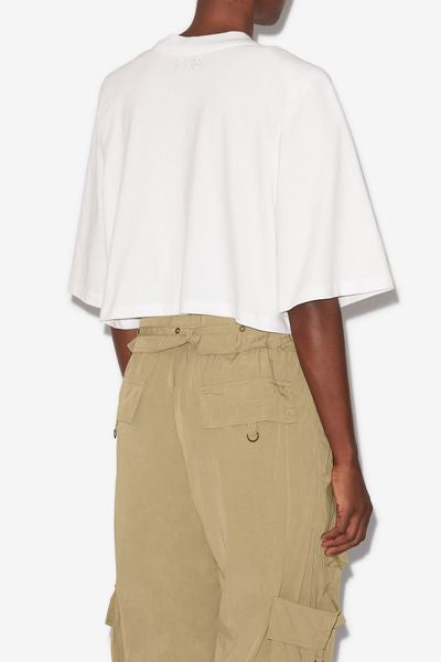 Camiseta corta de algodón lisa zaely - Blanco - Woman - 10