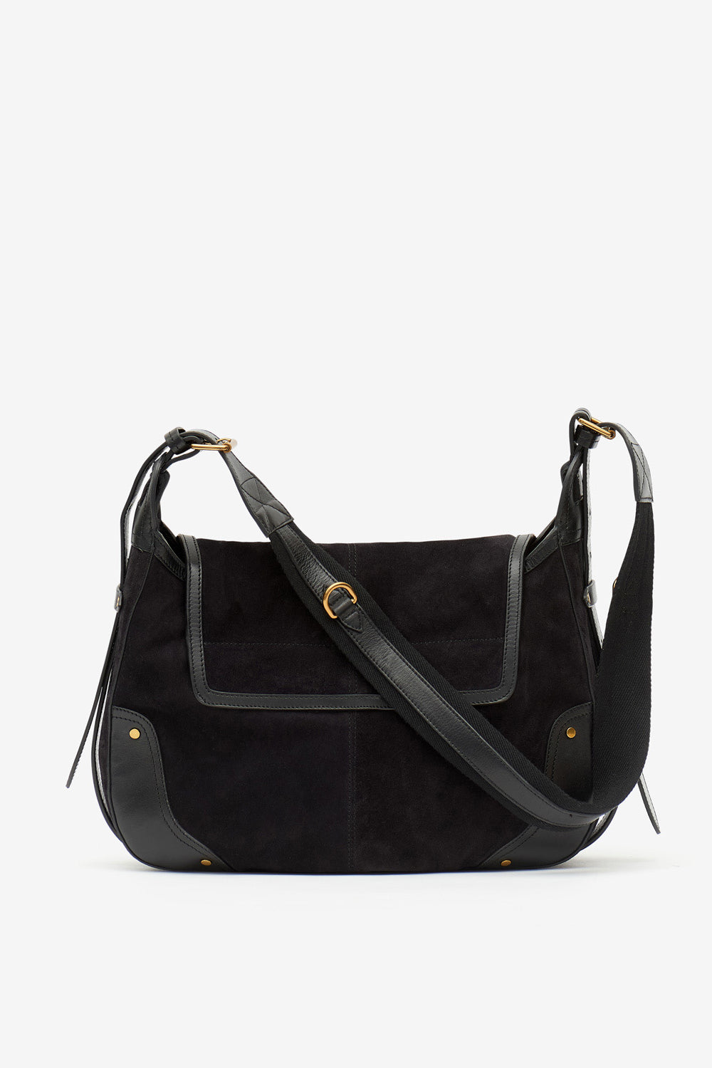 Sac besace sierra en cuir velours - Noir délavé - Woman - 3